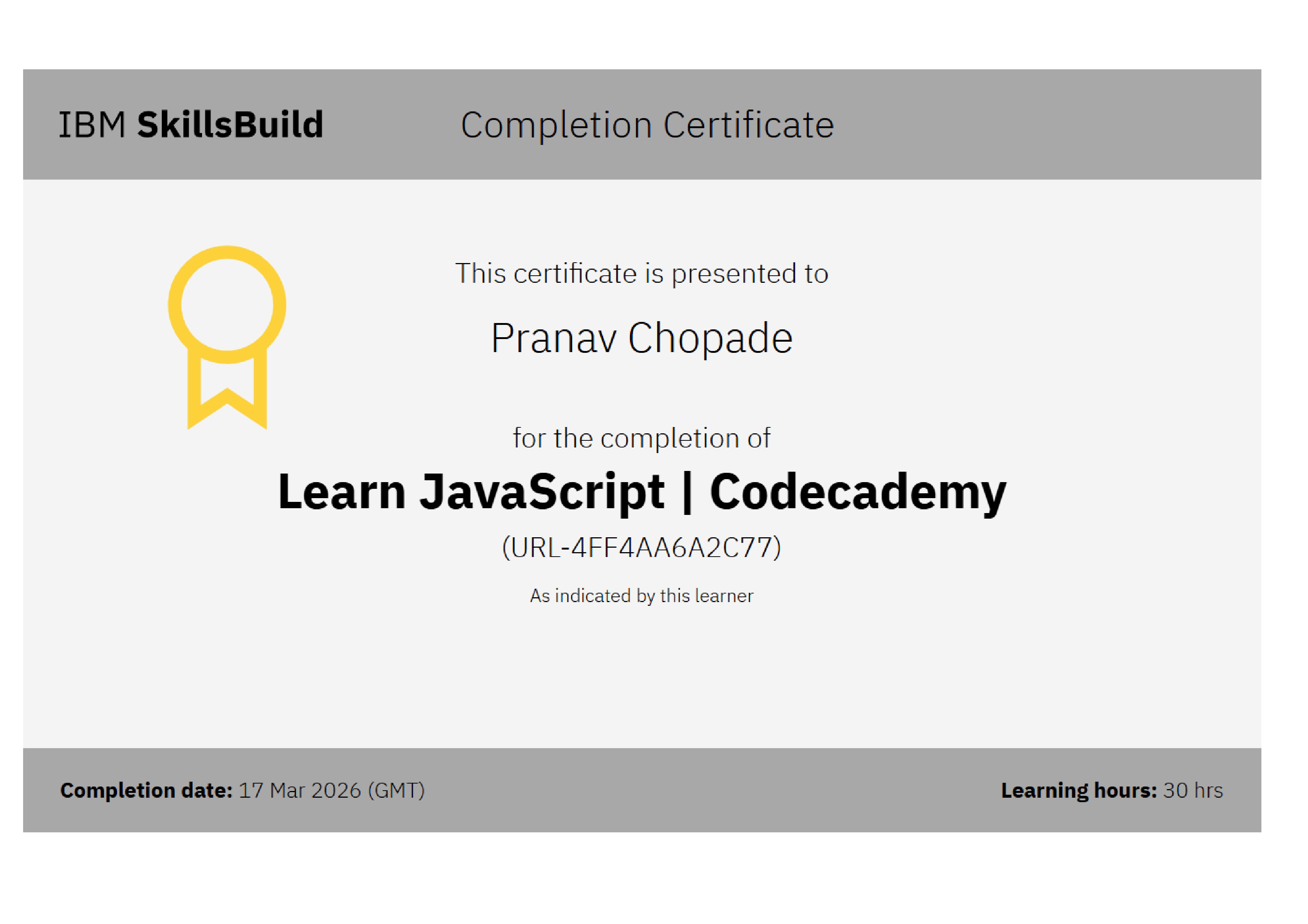 JavaScript Certification